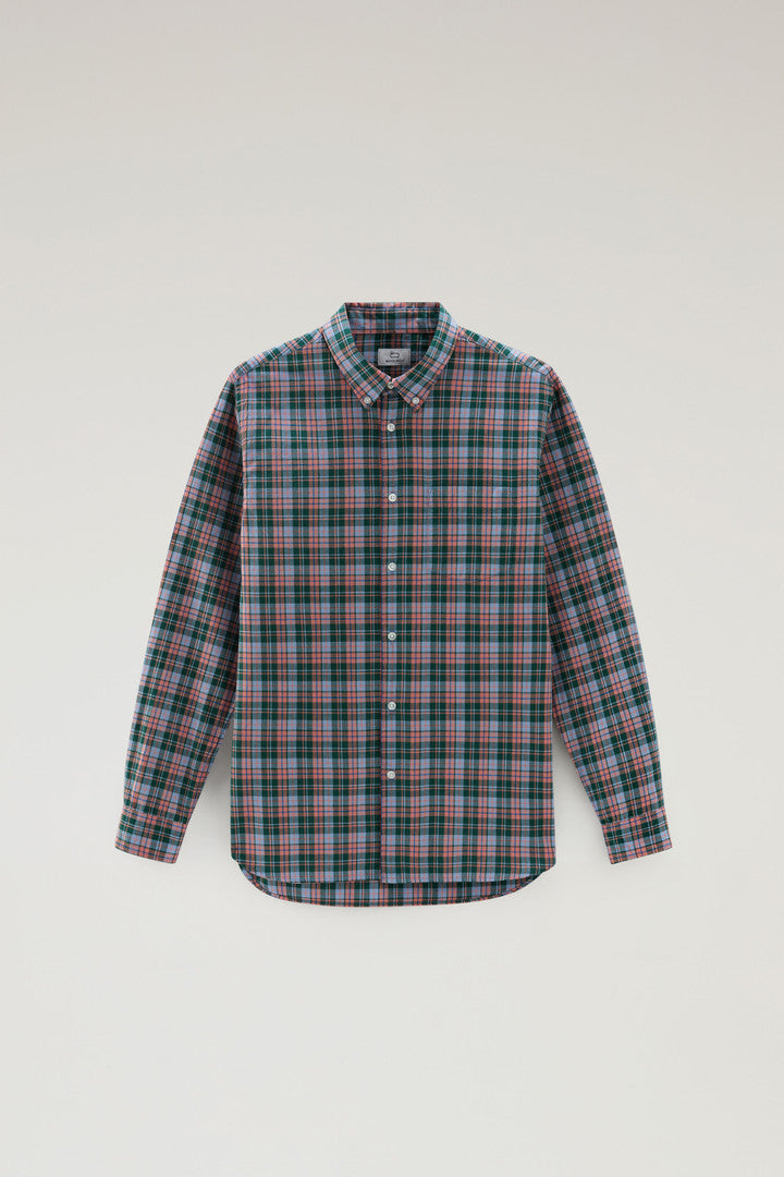 Checked Madras Shirt in Pure Cotton (Sage Check) - Main View