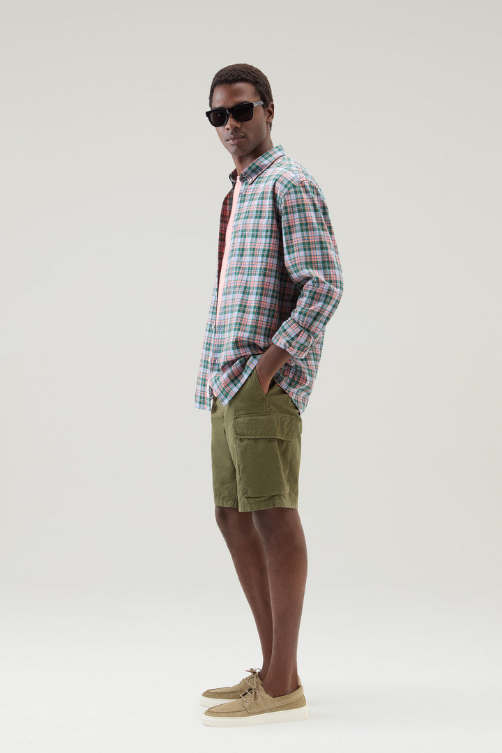 Checked Madras Shirt in Pure Cotton (Melton Blue Check) - Detail View 1