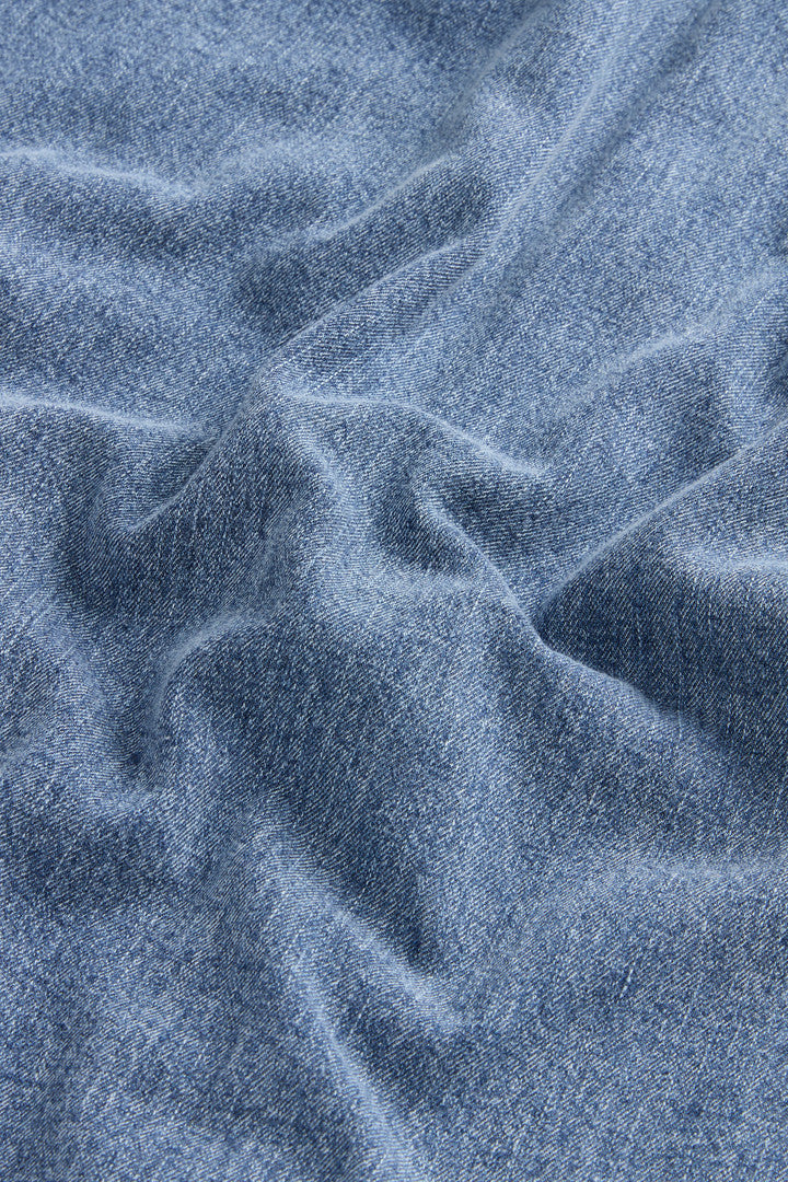 Shirt in Pure Cotton Denim (Bleached Denim) - Detail View 7