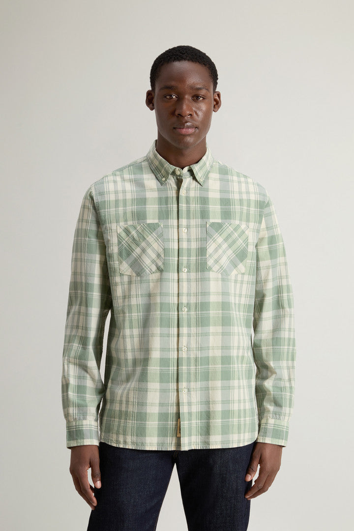 Pure Cotton Madras Check Shirt (Blue Check) - Detail View 1