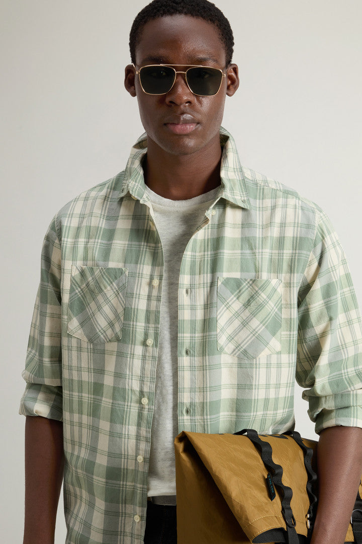 Pure Cotton Madras Check Shirt (Green Check) - Detail View 4
