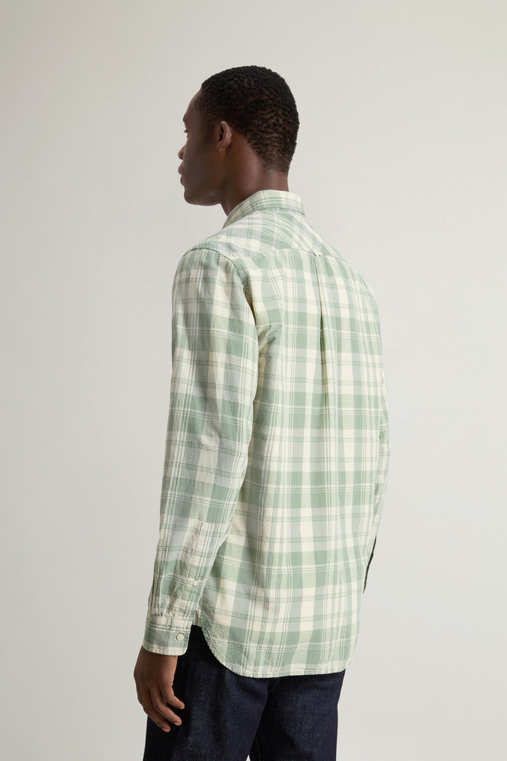 Pure Cotton Madras Check Shirt (Green Check) - Detail View 3