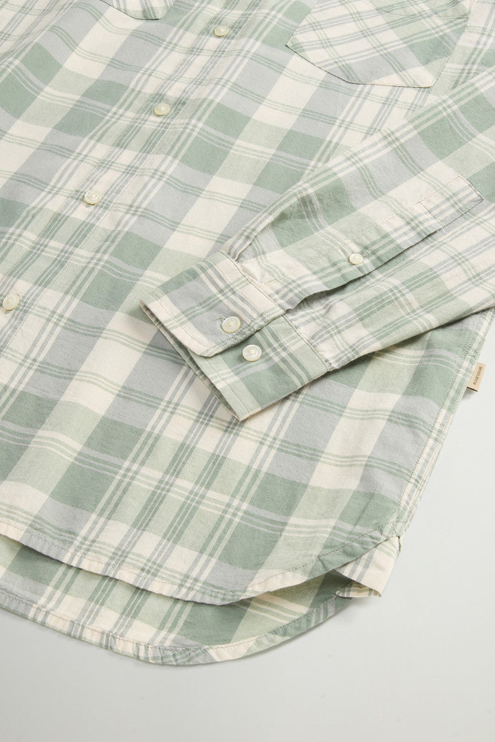 Pure Cotton Madras Check Shirt (Green Check) - Detail View 6