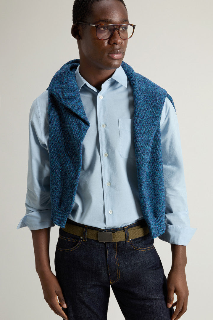 Garment-Dyed Pure Cotton Muslin Shirt (Flask) - Detail View 4