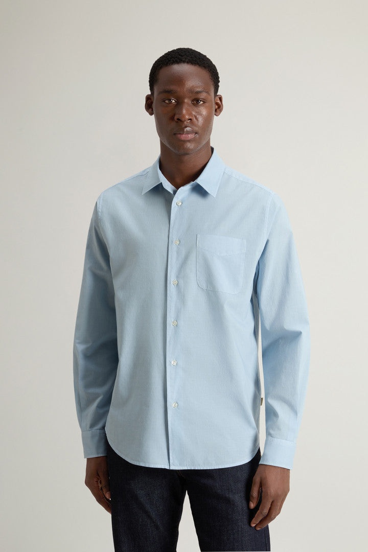 Garment-Dyed Pure Cotton Muslin Shirt (Flask) - Detail View 1