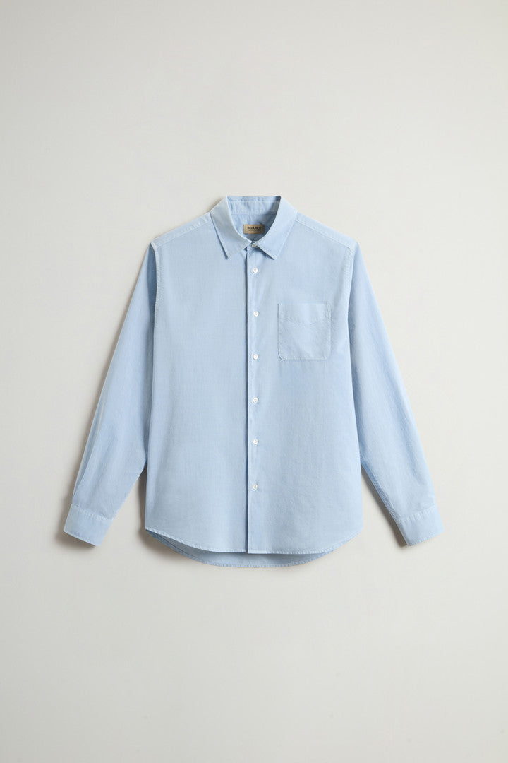Garment-Dyed Pure Cotton Muslin Shirt (Jet Stream) - Detail View 5