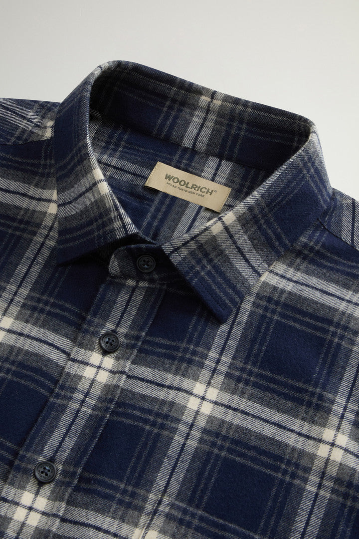 Pure Cotton Flannel Checked Shirt (Cream Check) - Detail View 6