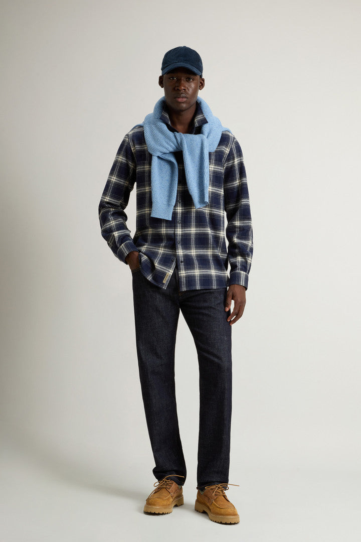 Pure Cotton Flannel Checked Shirt (Cream Check) - Detail View 2