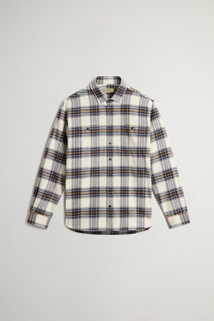 Pure Cotton Flannel Checked Shirt (Blue Check) - Detail View 7