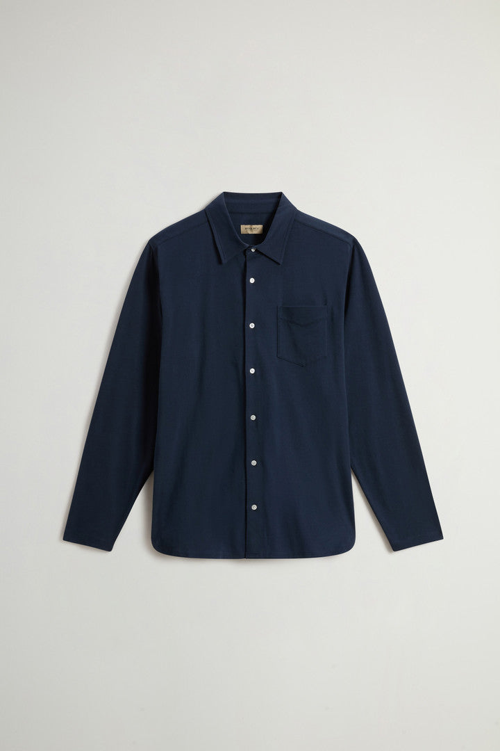 Shirt in Pure Cotton Jersey (Melton Blue) - Main View