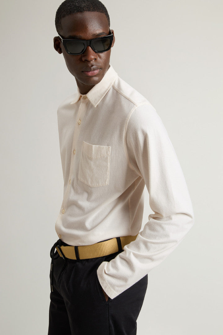 Shirt in Pure Cotton Jersey (Jet Stream) - Detail View 4