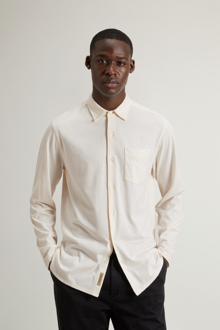 Shirt in Pure Cotton Jersey (Melton Blue) - Detail View 1