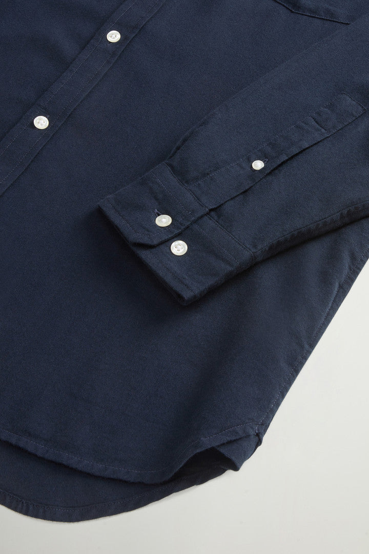 Pure Madras Cotton Flannel Checked Shirt (Melton Blue) - Detail View 2