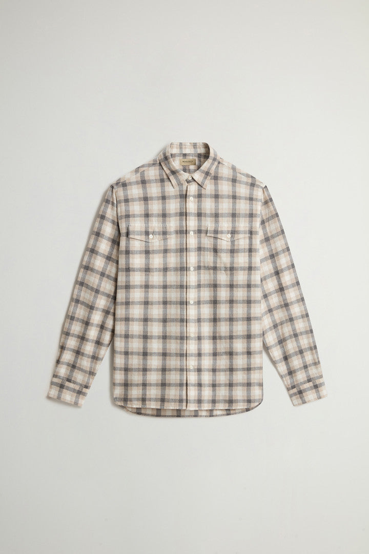Pure Madras Cotton Flannel Checked Shirt (Wine Black Watch) - Detail View 4