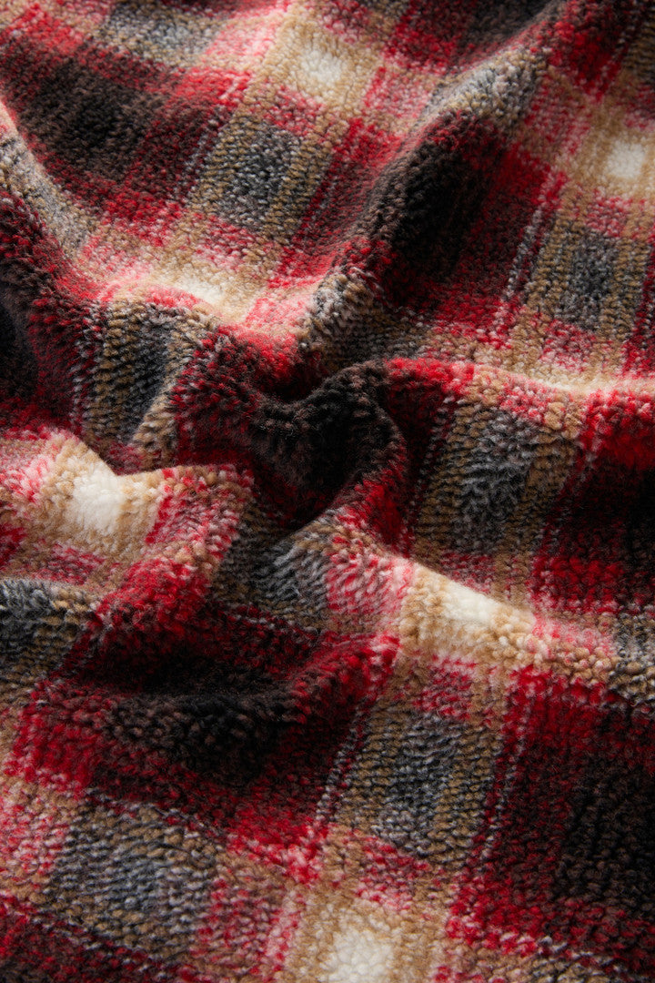 Sweatshirt in Sherpa Wool Blend (Hombre Red) - Detail View 4