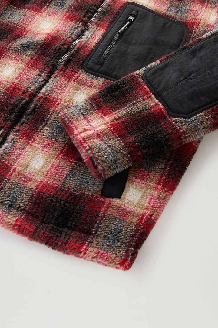 Sweatshirt in Sherpa Wool Blend (Hombre Red) - Detail View 2