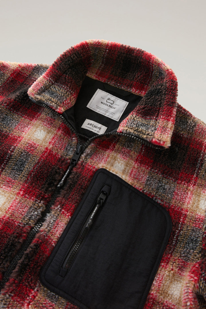 Sweatshirt in Sherpa Wool Blend (Hombre Red) - Detail View 1
