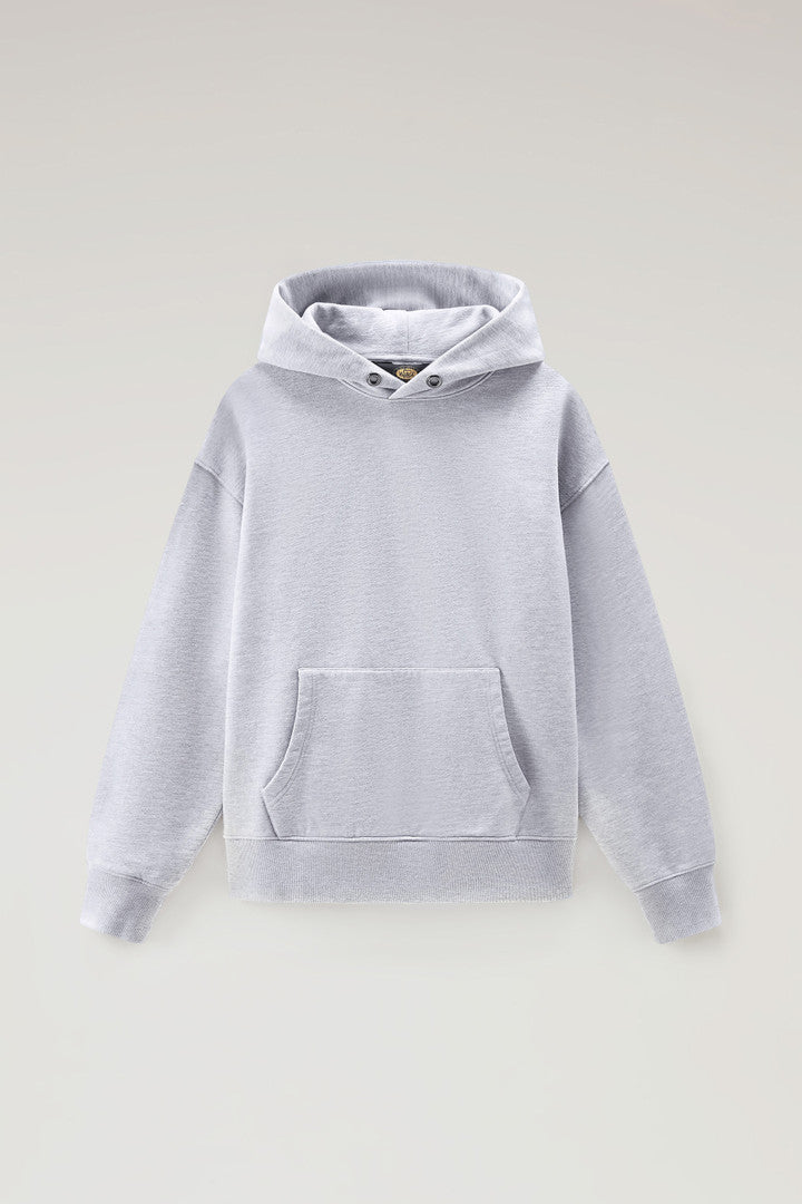 Hoodie in Pure Cotton (Melton Blue) - Detail View 5