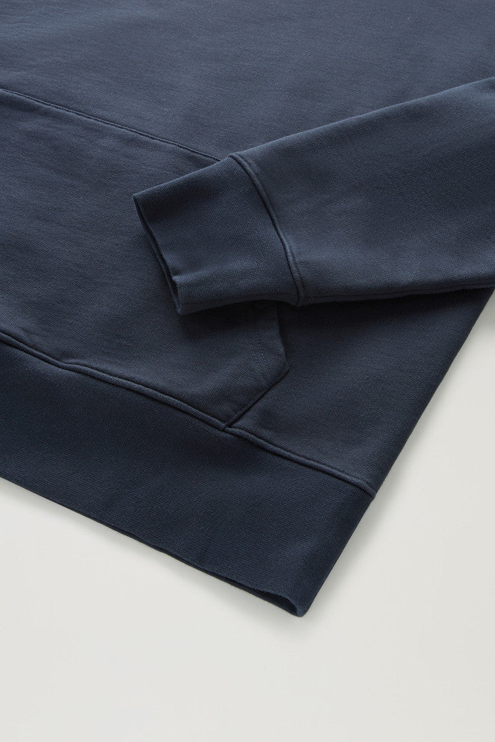Hoodie in Pure Cotton (Melton Blue) - Detail View 2