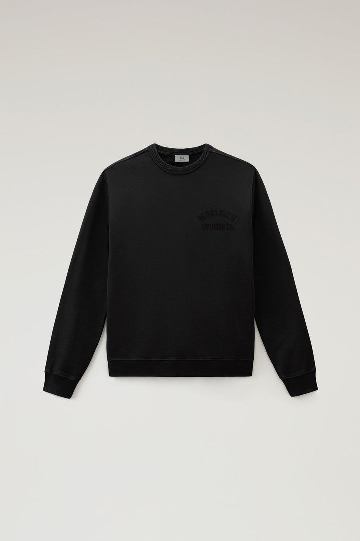 Crewneck Sweatshirt in Pure Cotton (Black) - Main View