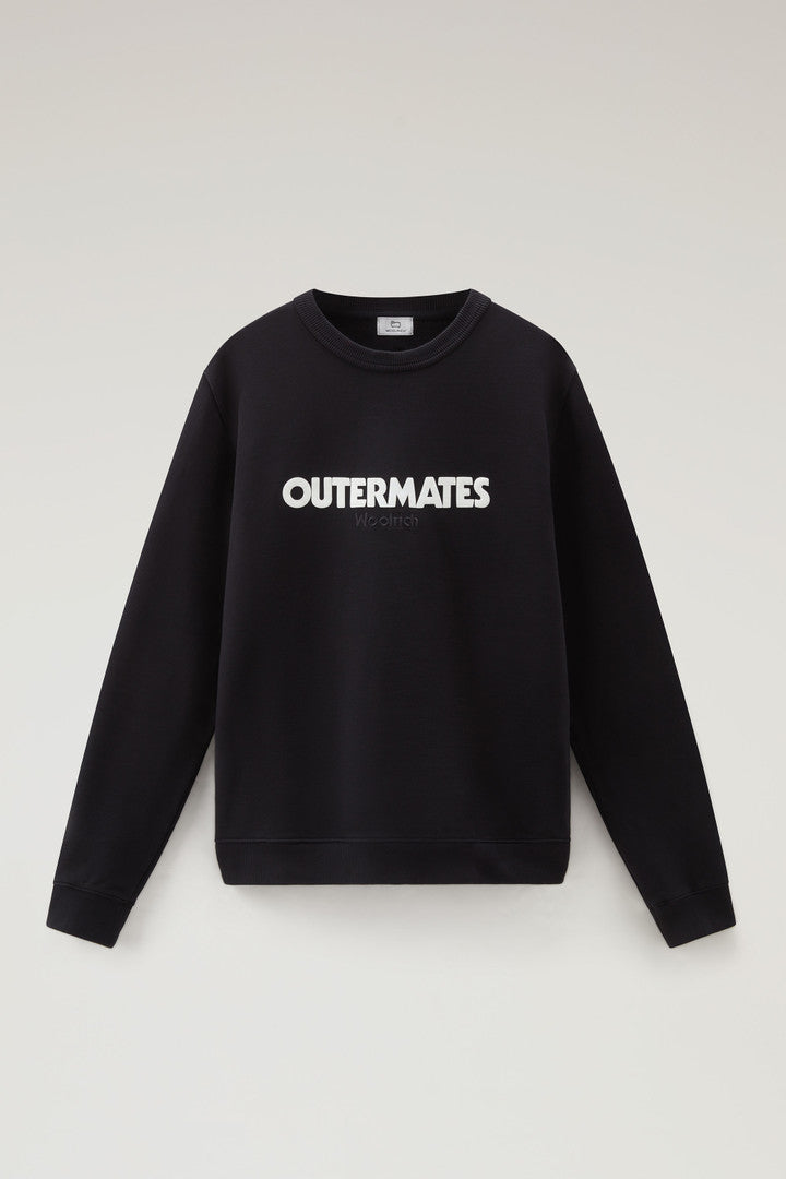Pure Cotton Crewneck Sweatshirt with Embossed Print (Light Grey Melange) - Detail View 4