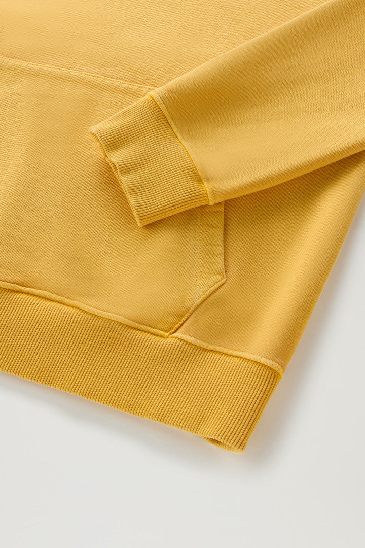 Garment-Dyed 1830 Hoodie in Pure Cotton (Golden Glow) - Detail View 2