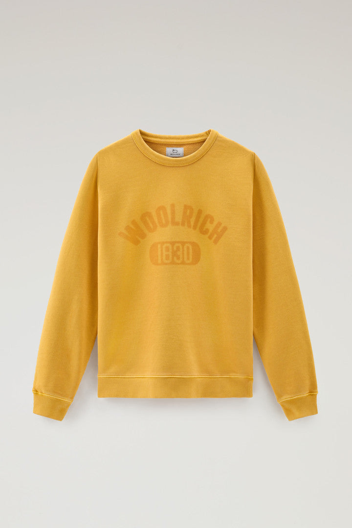 Garment-Dyed 1830 Crewneck Sweatshirt in Pure Cotton (Lake Olive) - Detail View 8