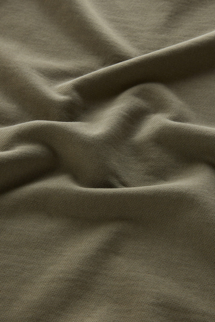 Garment-Dyed 1830 Crewneck Sweatshirt in Pure Cotton (Lake Olive) - Detail View 7
