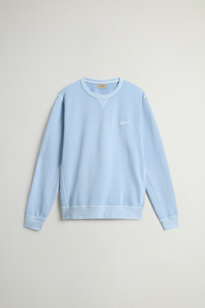 Garment-Dyed Crewneck Sweatshirt in Light Pure Cotton (Chinois Green) - Detail View 9