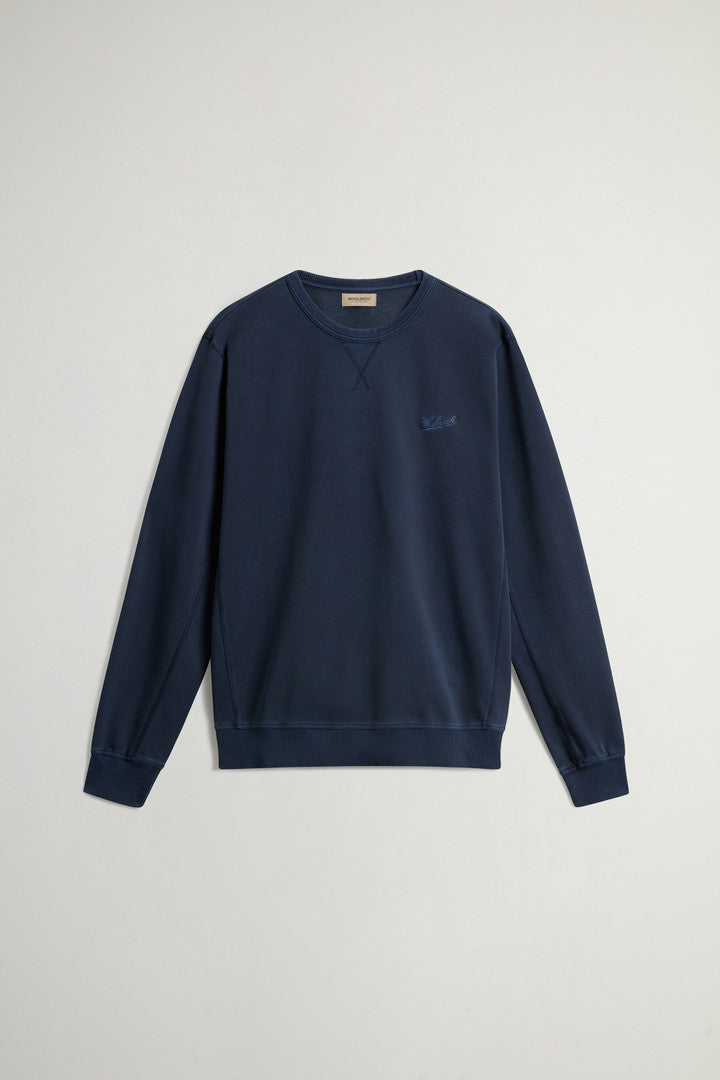 Garment-Dyed Crewneck Sweatshirt in Light Pure Cotton (Chinois Green) - Detail View 8