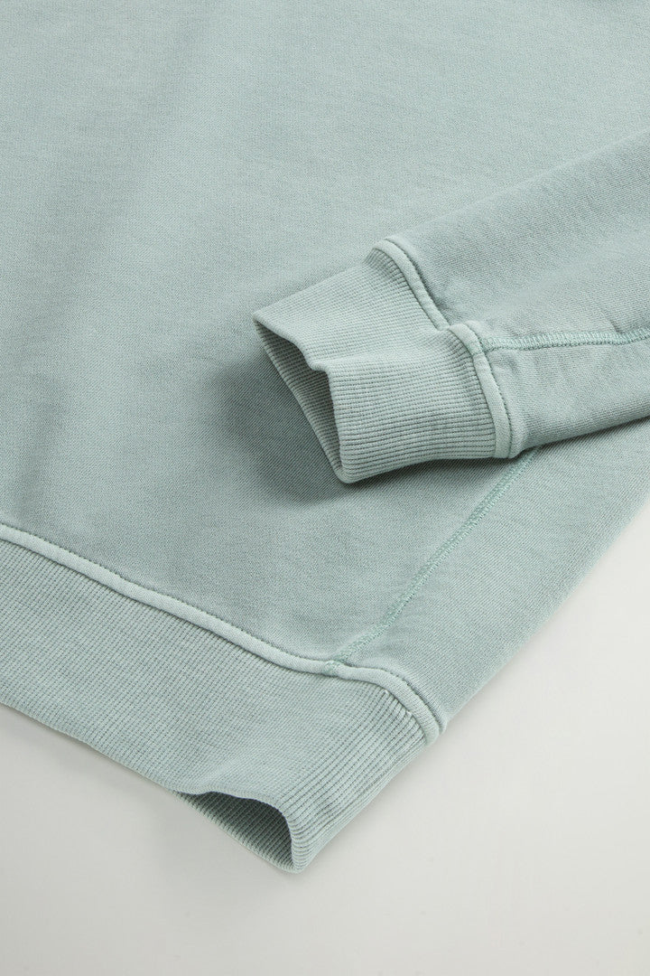 Garment-Dyed Crewneck Sweatshirt in Light Pure Cotton (Chinois Green) - Detail View 6