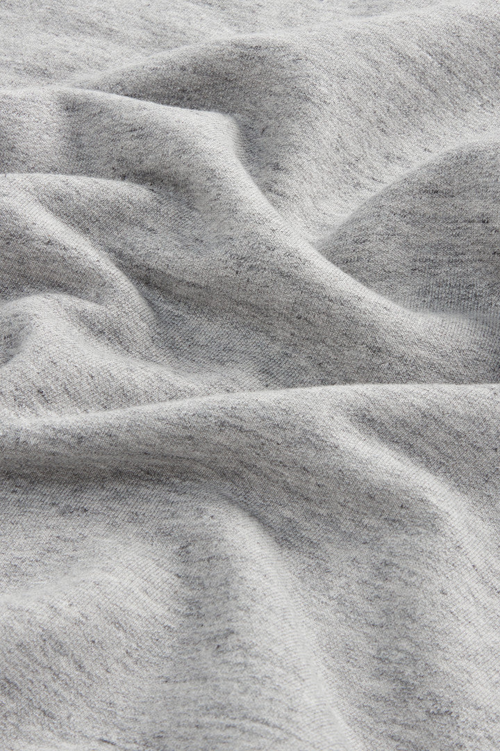 Crewneck Sweatshirt in Pure Cotton MoulinÃ© (Medium Grey) - Detail View 7