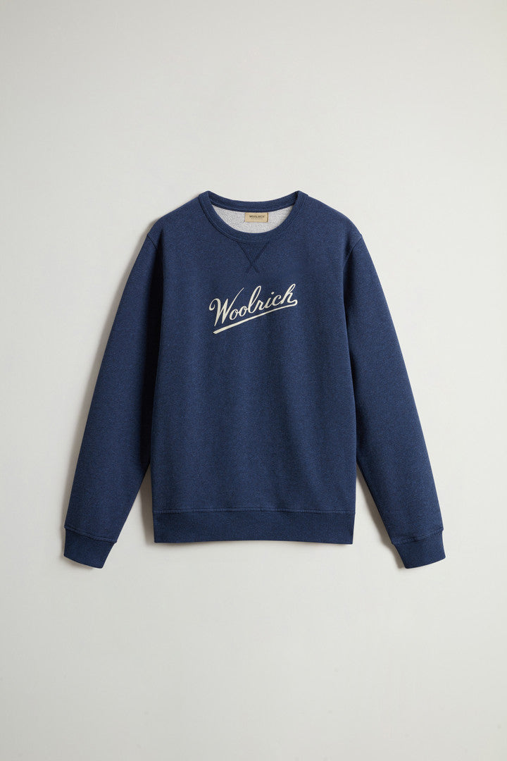 Crewneck Sweatshirt in Pure Cotton MoulinÃ© (Medium Grey) - Detail View 9