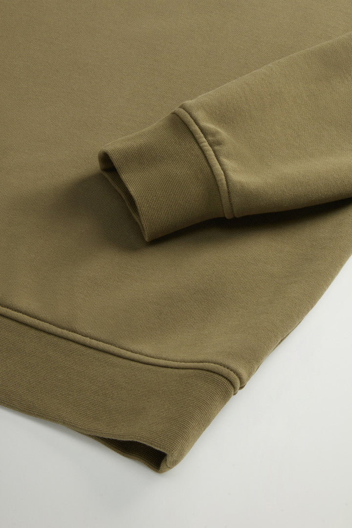 Crewneck Sweatshirt in Pure Cotton with Print (Greenstone) - Detail View 6