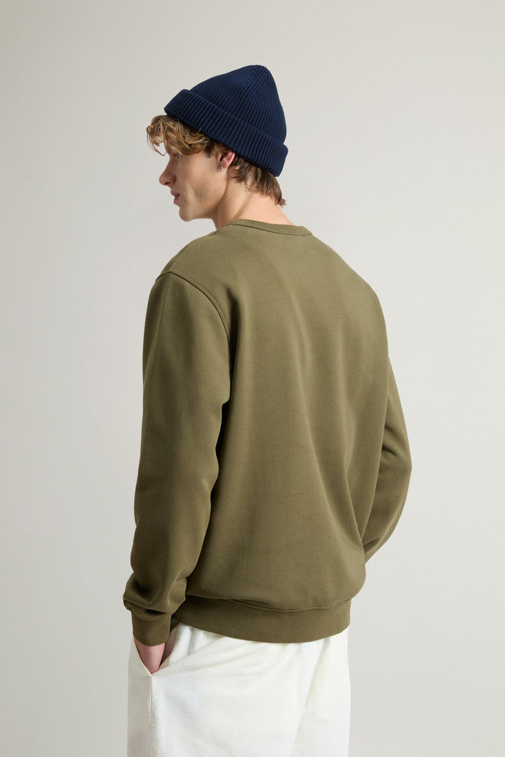 Crewneck Sweatshirt in Pure Cotton with Print (Jet Stream) - Detail View 3