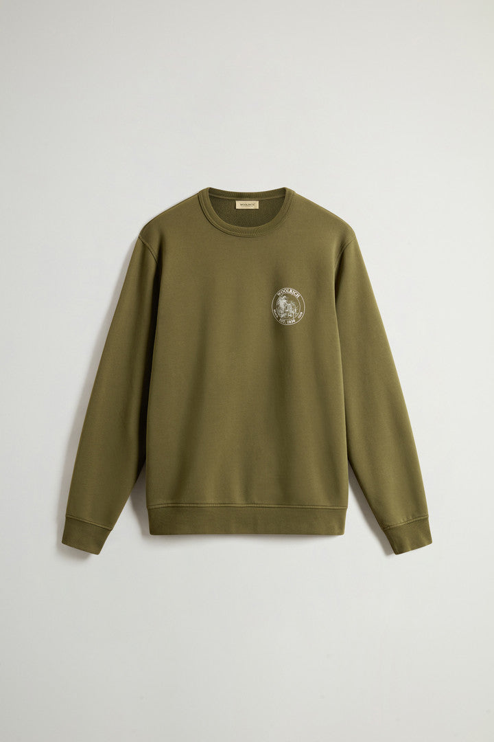 Crewneck Sweatshirt in Pure Cotton with Print (Jet Stream) - Detail View 5