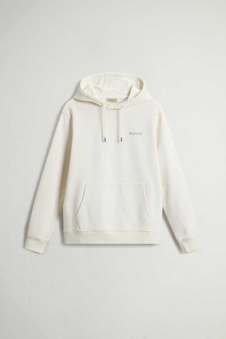 Pure Cotton Hoodie with Back Print (Melton Blue) - Detail View 10