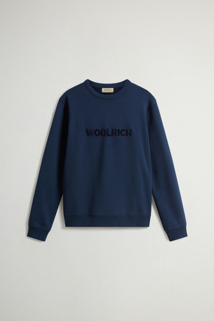Crewneck Sweatshirt in Light Cotton-Blend Fabric (Jet Stream) - Detail View 8