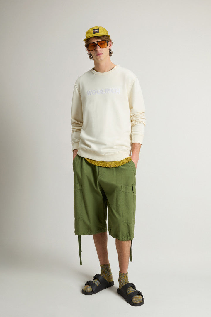 Crewneck Sweatshirt in Light Cotton-Blend Fabric (Dream Blue) - Detail View 2