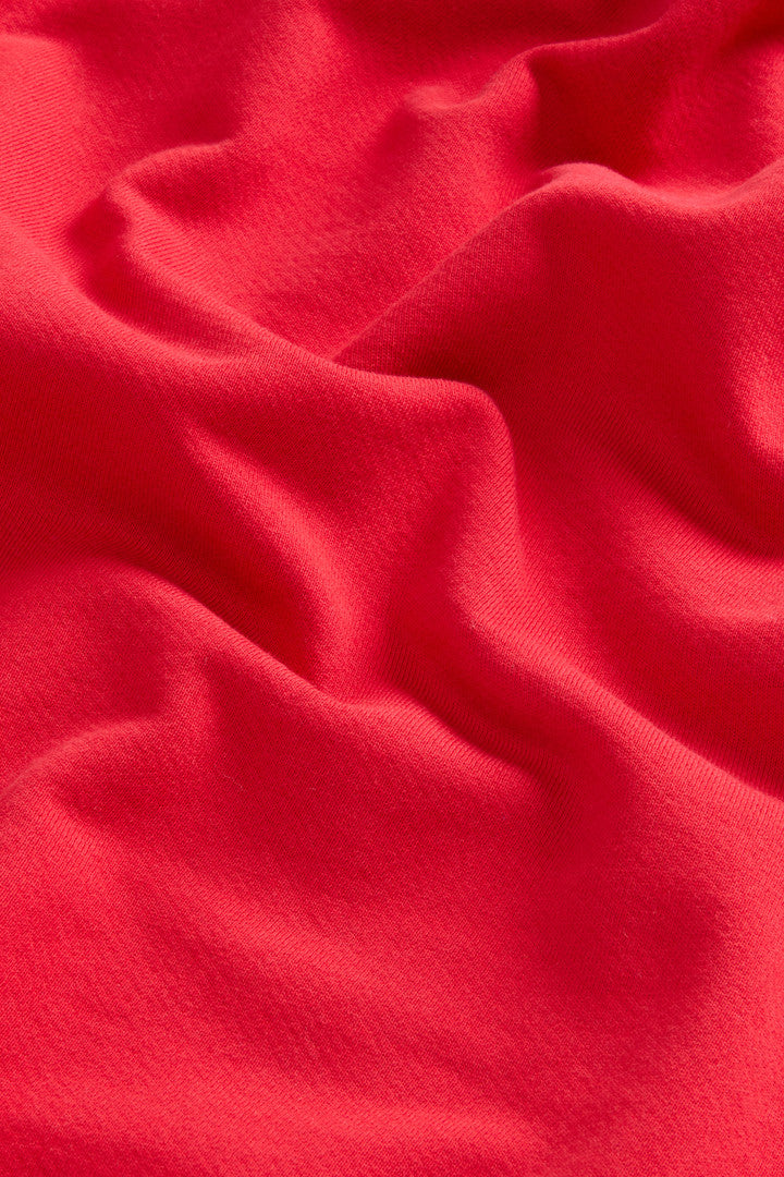 Full-zip Hoodie in Light Cotton-Blend Fabric (Barbados Cherry) - Detail View 7