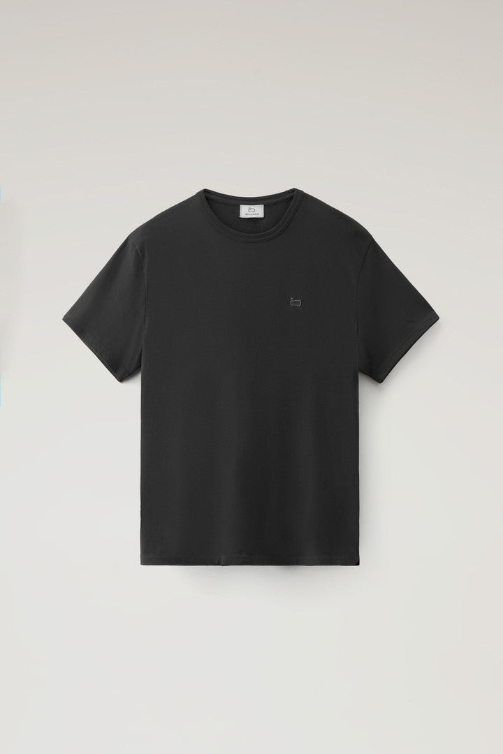 Pure Cotton Sheep T-shirt with Patch (Dark Grey Melange) - Detail View 7