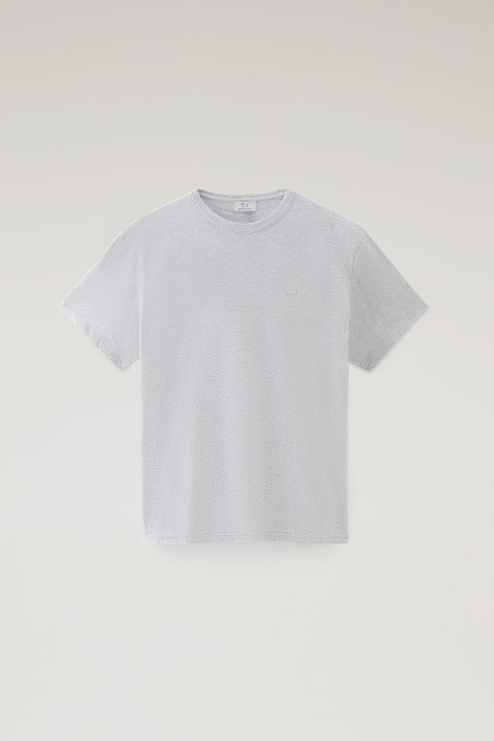 Pure Cotton Sheep T-shirt with Patch (Dark Grey Melange) - Detail View 11