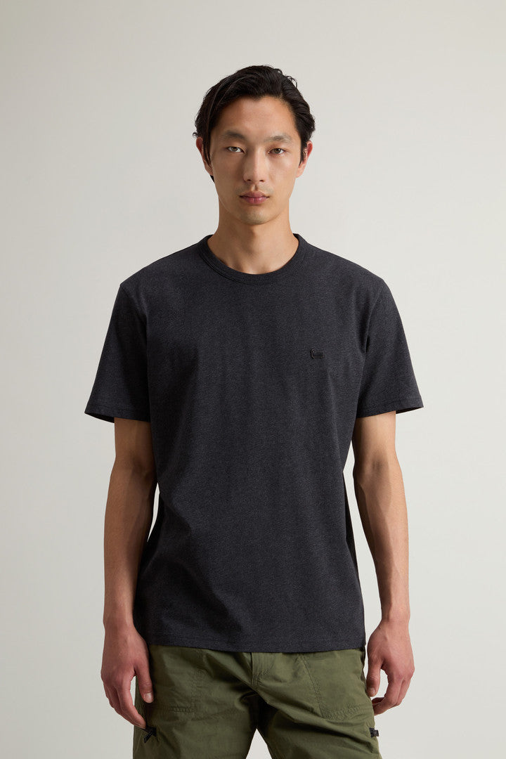 Pure Cotton Sheep T-shirt with Patch (Melton Blue) - Detail View 1