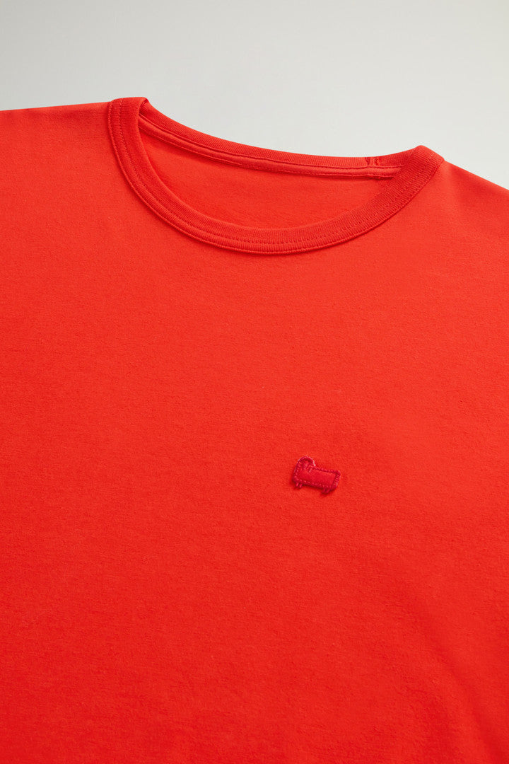 Pure Cotton Sheep T-shirt with Patch (Fiery Red) - Detail View 5