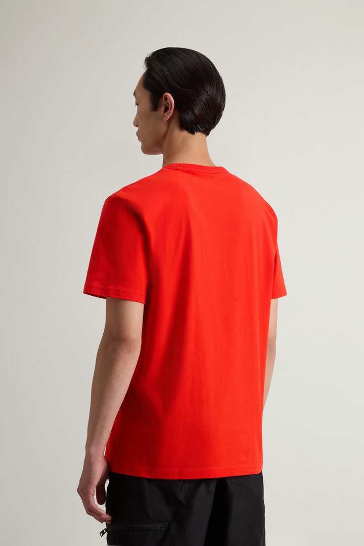 Pure Cotton Sheep T-shirt with Patch (Fiery Red) - Detail View 2