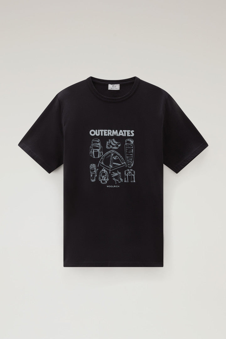 Pure Cotton T-Shirt with Outermates Print (Light Grey Melange) - Detail View 3