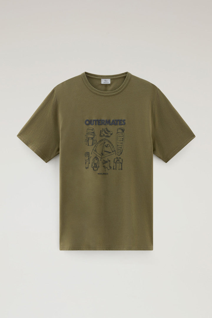 Pure Cotton T-Shirt with Outermates Print (Light Grey Melange) - Detail View 4