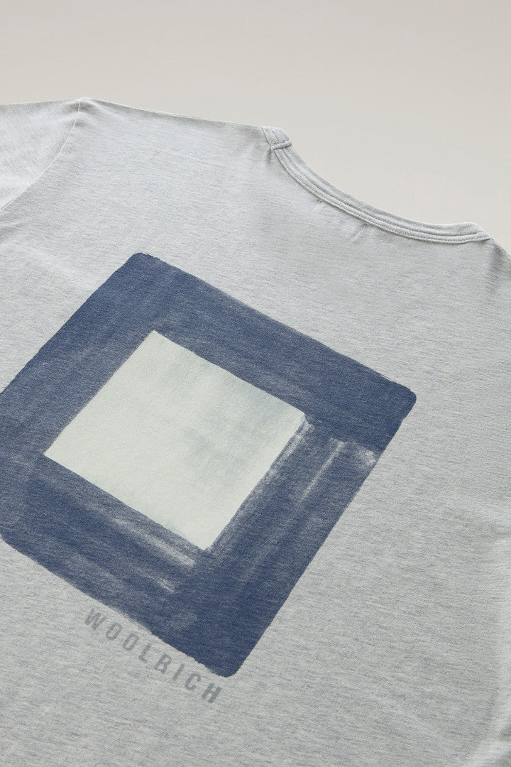Pure Cotton T-Shirt with Chest Pocket (Light Grey Melange) - Detail View 6