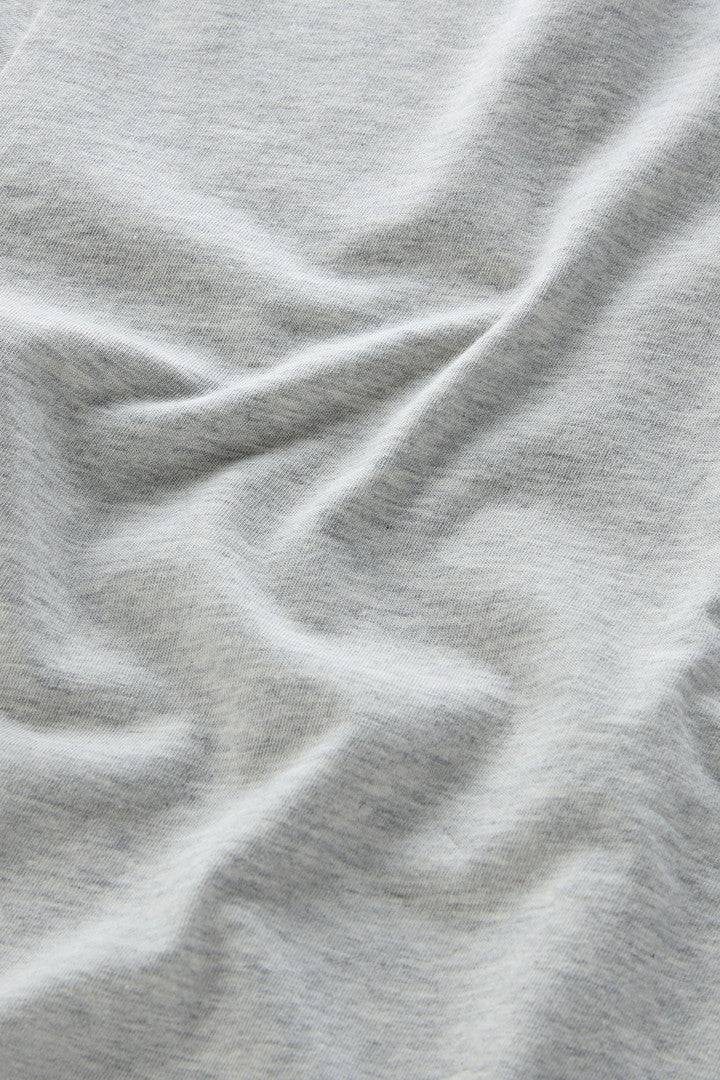 Pure Cotton T-Shirt with Chest Pocket (Light Grey Melange) - Detail View 7
