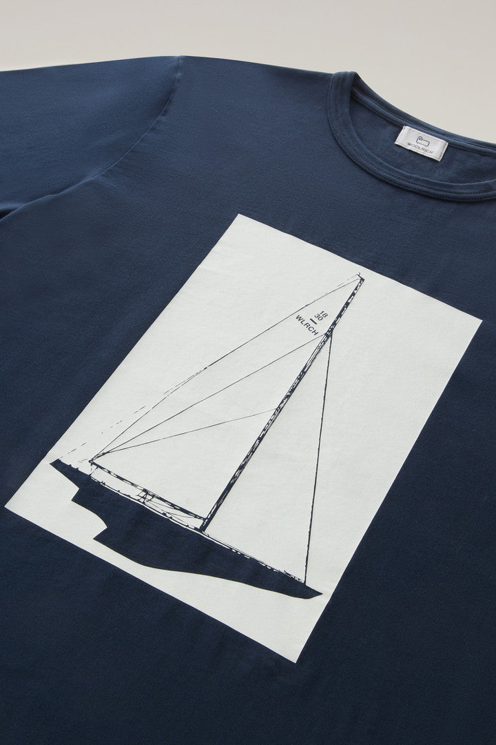 Pure Cotton Nautical Print T-Shirt (Melton Blue) - Detail View 3